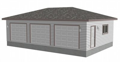 sdsg405 36' x 24' x 8' 3-car garage