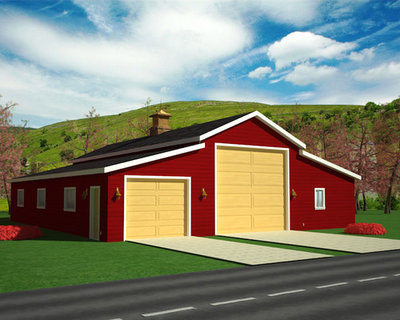 g450 50' x 60' - 9' Sides 14' Center Garage Plan With Apartment Plan