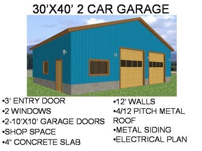 #60 30’ X 40’ 2 CAR GARAGE PDF and DWG files