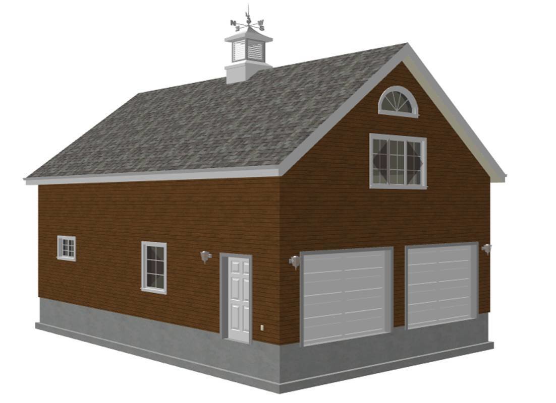 #G440c 24&#39; x 36&#39; x 8&#39; - 2 story barn workshop plans With PDF and DWG