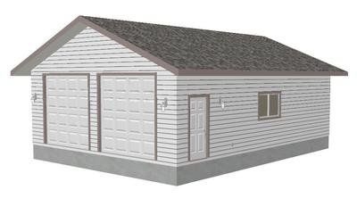 G387 26' x 36' x 10' Workshop Garage Plans Blueprints with PDF and DWG
