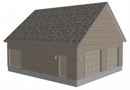 G477 Garage Plan 32 x 36 x 10 with attic storage PDF and DWG