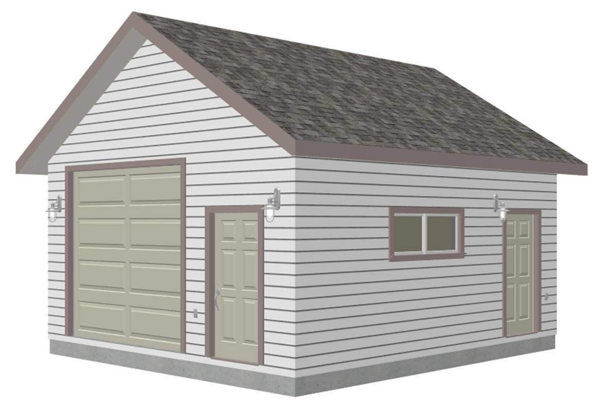 g447 Garage Plans 18&#39; X 20&#39; X 10&#39; walls with PDF and DWG Files