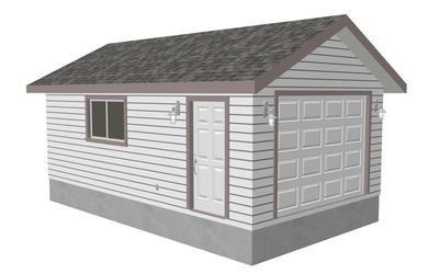 14 x 24 x 8 Garage Plans with PDF and DWG