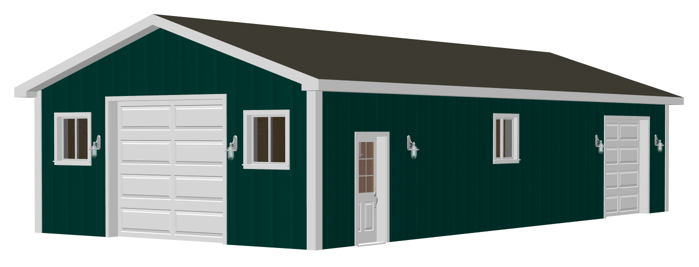 #G511 24 x 50 Pole Barn plans in PDF and DWG