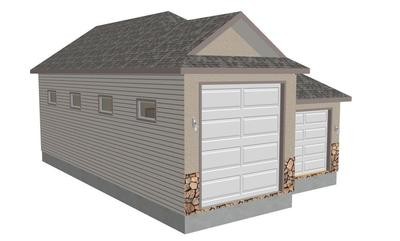 G355 30 X 48 X 14 detached RV Garage Plans in PDF