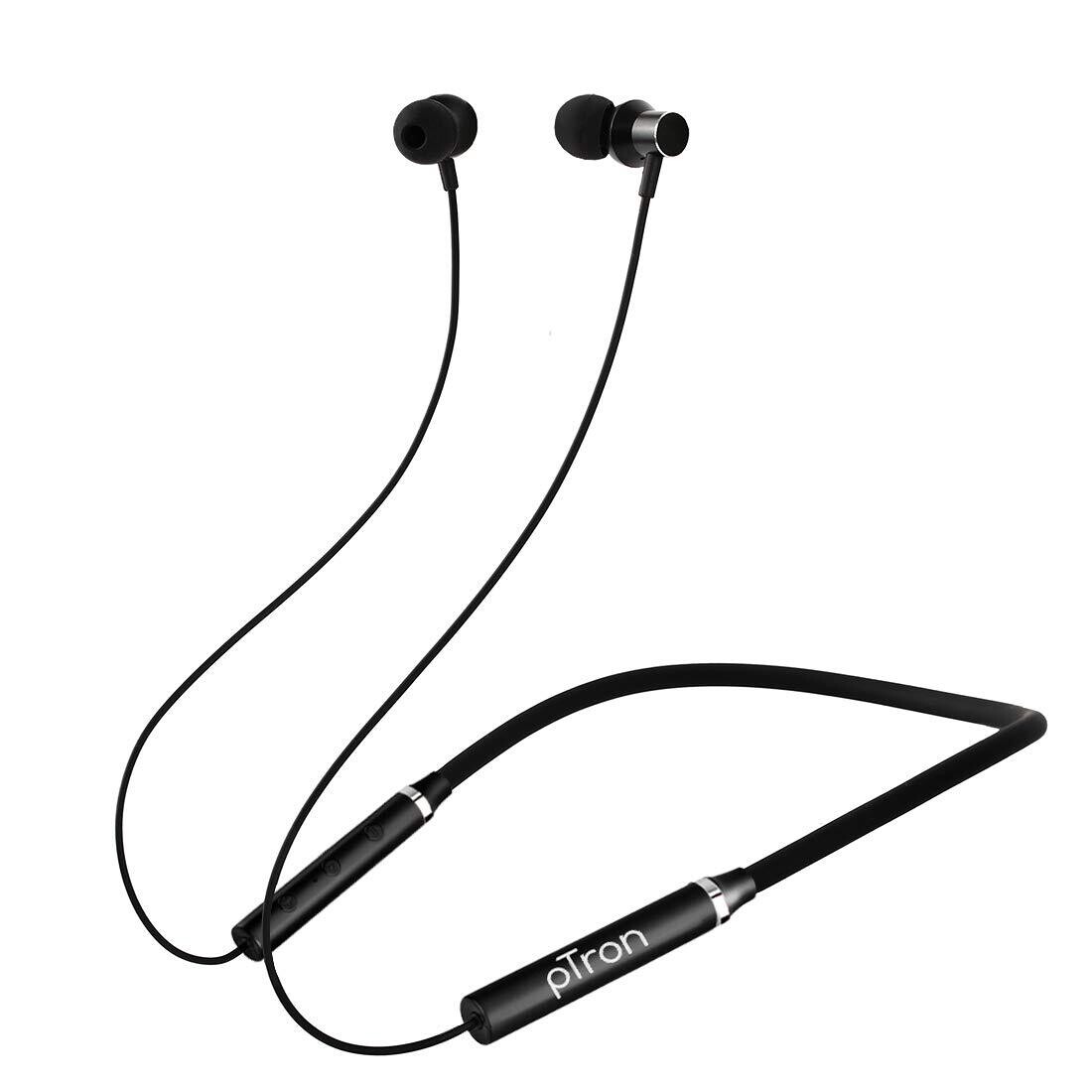 pTron Tangentbeat Bluetooth 5.0 Wireless Headphones with Deep Bass, Ergonomic Design, IPX4 Sweat/Waterproof Neckband, Magnetic Earbuds, Voice Assistant, Passive Noise Cancelation &amp; Mic (Black)
78%
off