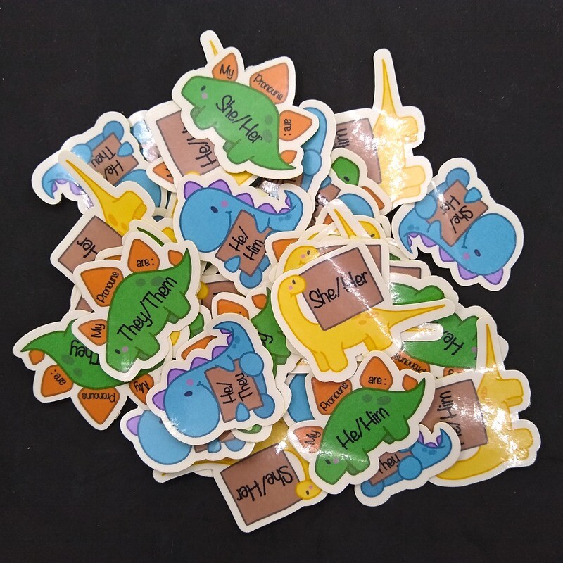 Dinosaur Pronoun Stickers