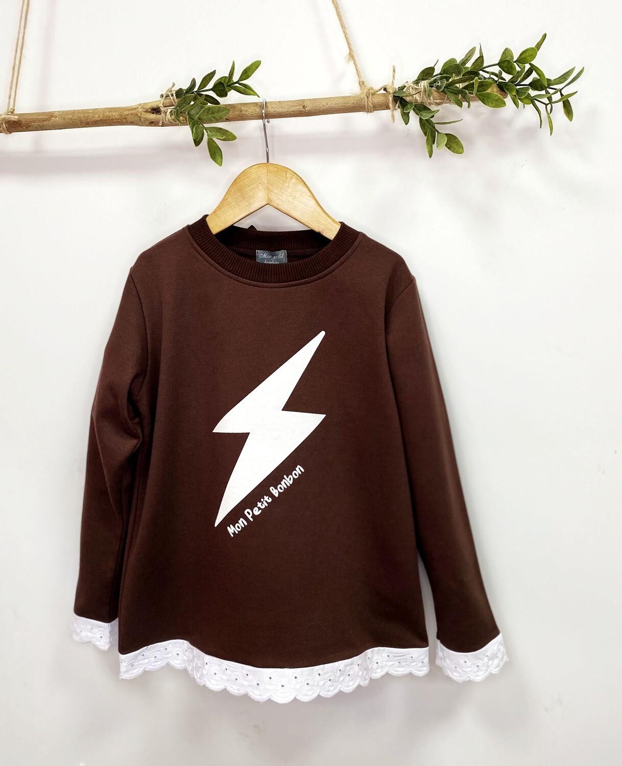 Sudadera rayo puntilla IM013 Mon petit