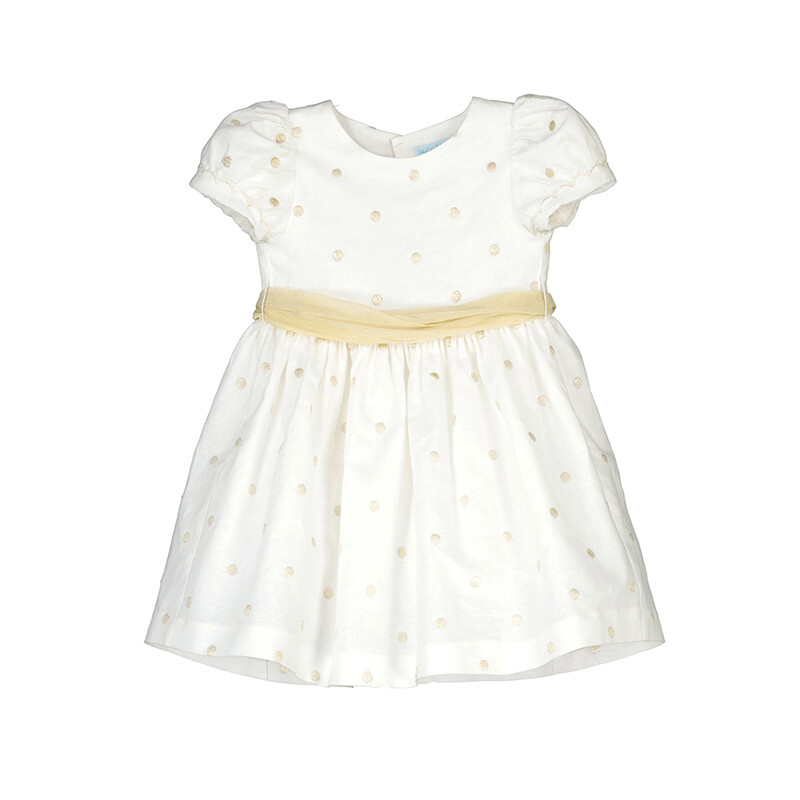 Vestido lino bordado topos 5025 Abel y Lula
