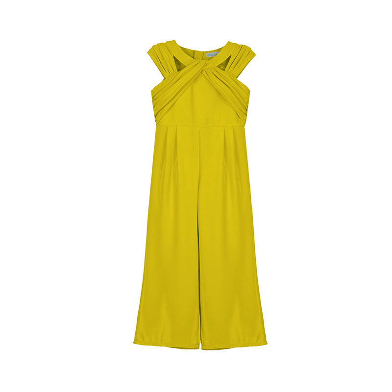 Mono largo crepe amarillo verde 5239 Abel y Lula