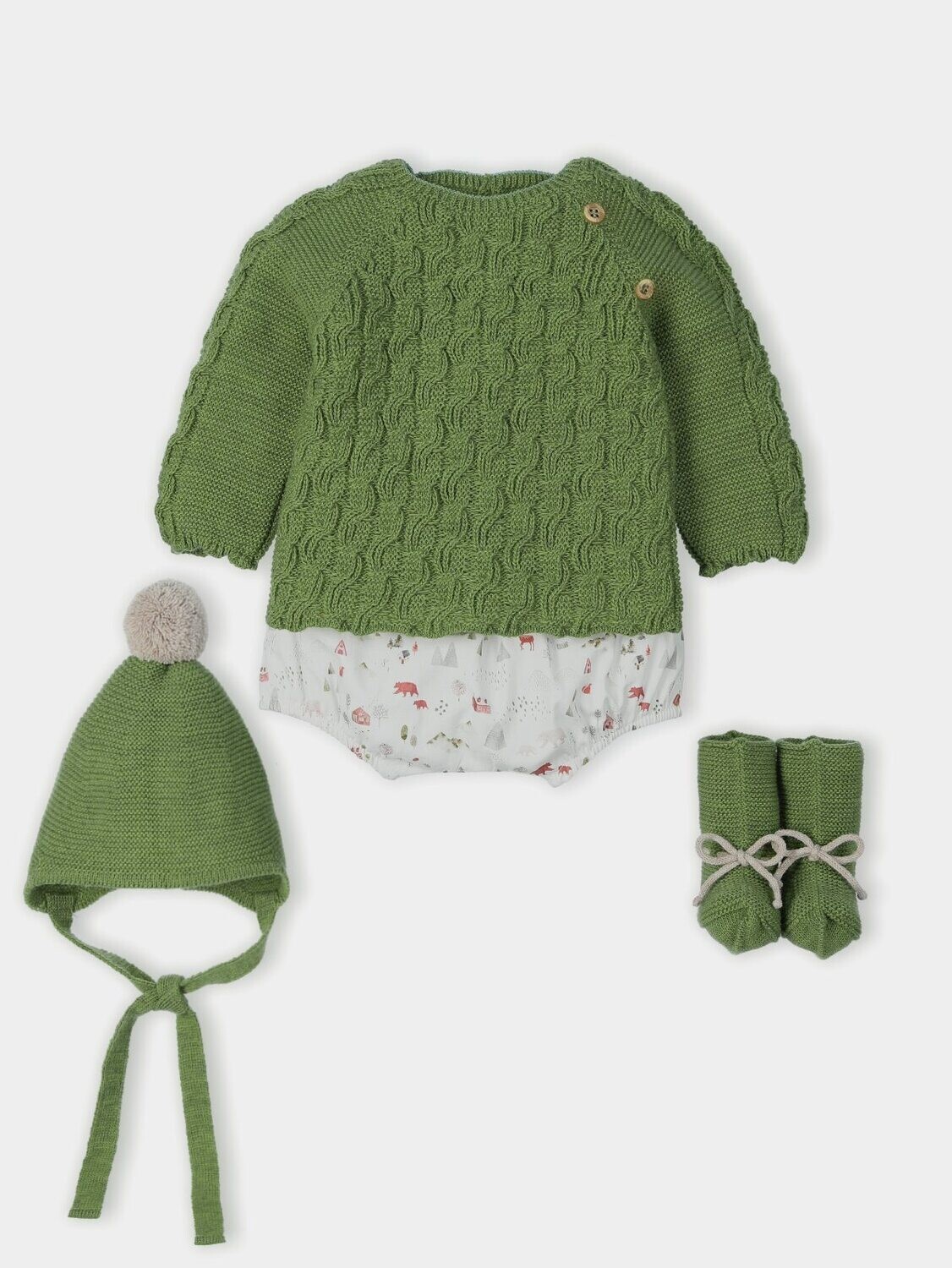 Conjunto 4 piezas con pompon Mac ilusion
