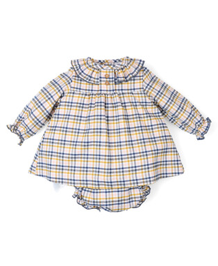 Vestido cuadros mostaza 28085 Popys