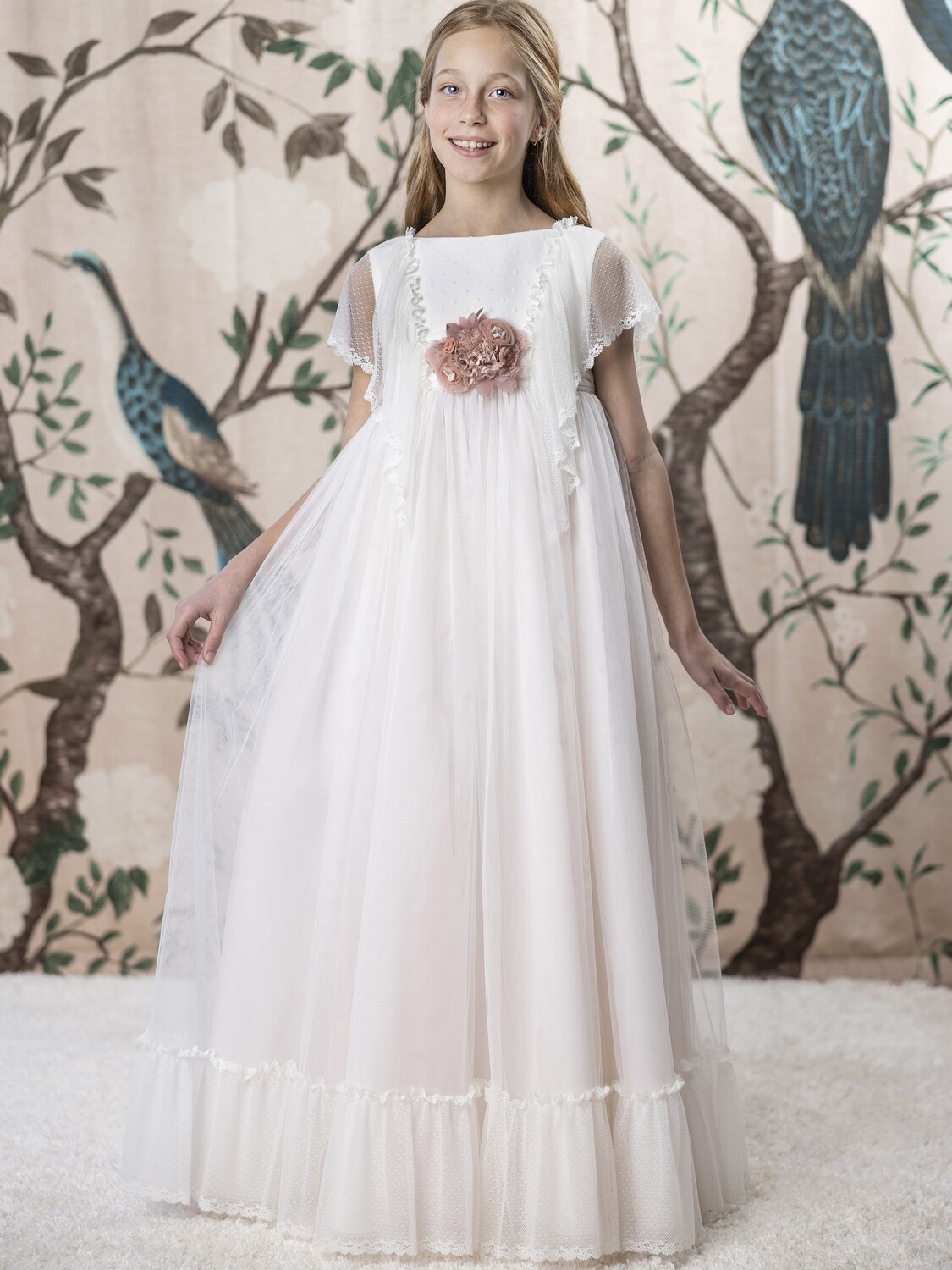 Vestido comunion Q871 Lola rosillo