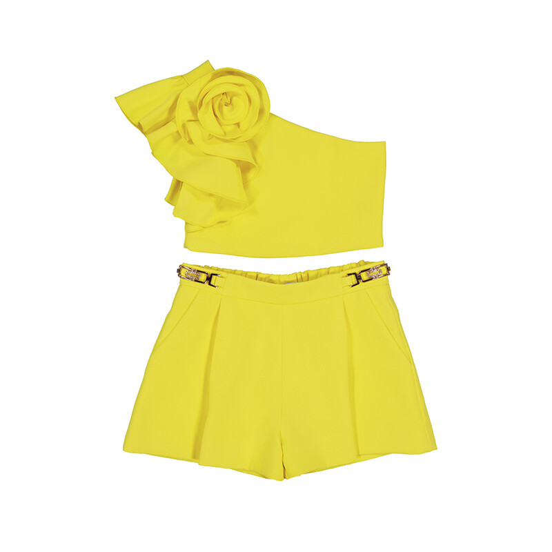 Conj. bermuda crepe fluido 5272 Abel y lula