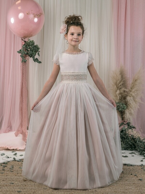 Vestido tul plumeti Q782 Lola rosillo