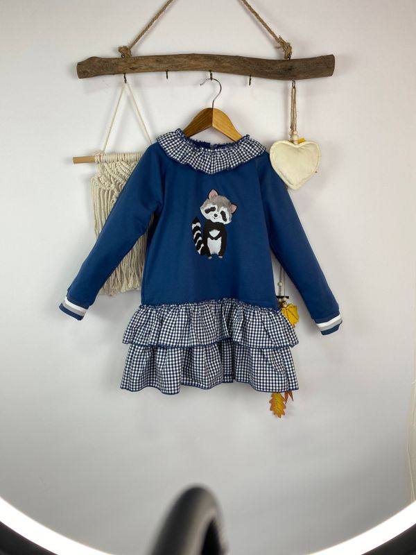 Vestido Mapache Volantes IM115 Mon petit
