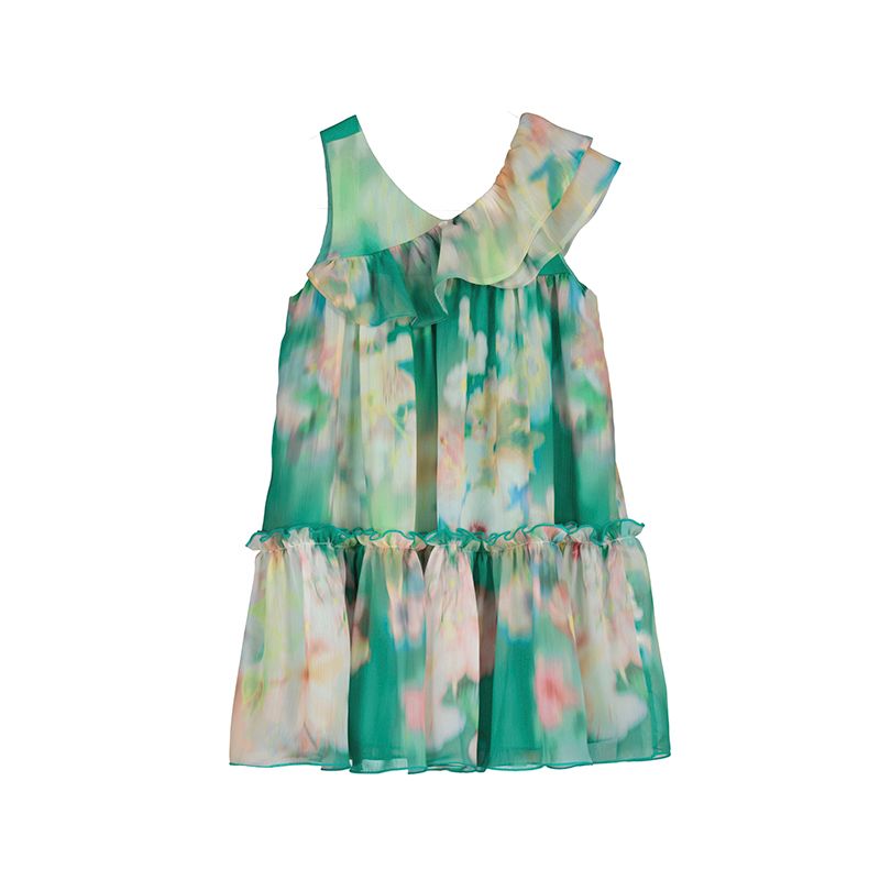Vestido gasa flores 5043  Abel y lula
