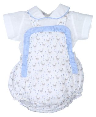 Peto con blusa plumeti patos azul 30440 Popys