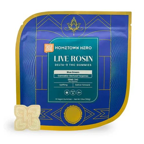 D9 Live Rosin Gummy 250mg, Flavors: SATIVA Blue Dream