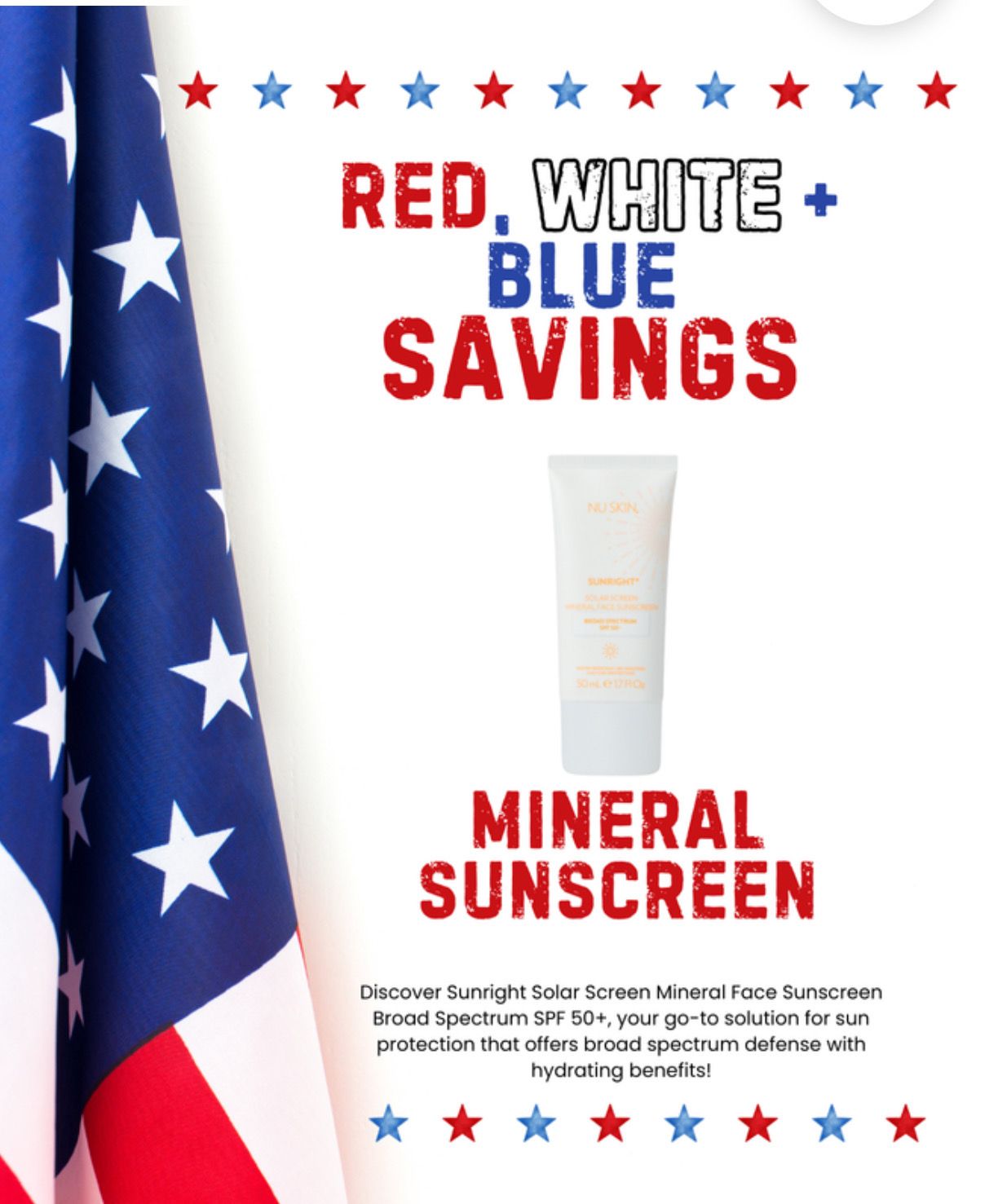 Sunright® Solar Screen Mineral Face Sunscreen Broad Spectrum SPF 50+