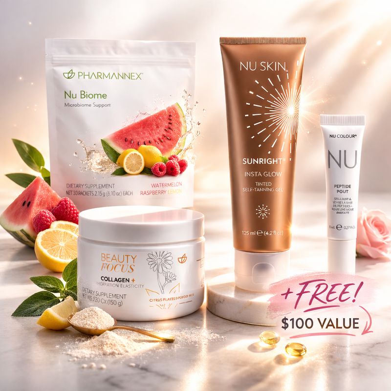 Nubiome + Tanner Combo  Get Free Collagen &amp; Lip Pout