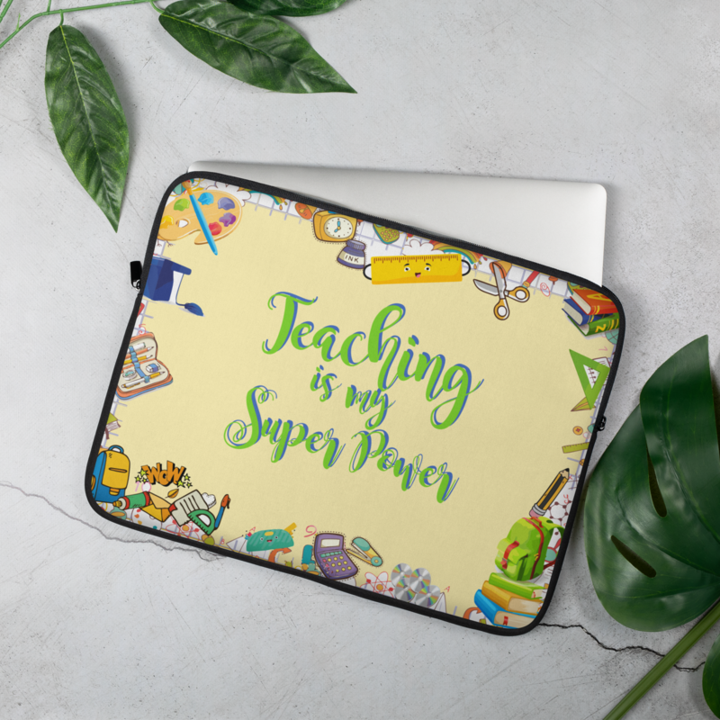Teacher Super Power Laptop Sleeve