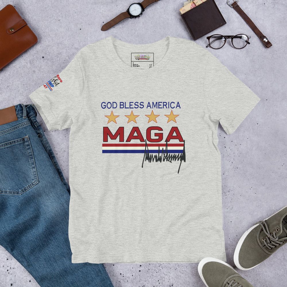 MAGA Unisex T-Shirt with Right Sleeve Logo