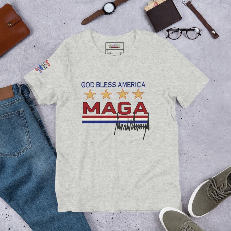 MAGA Unisex T-Shirt with Right Sleeve Logo