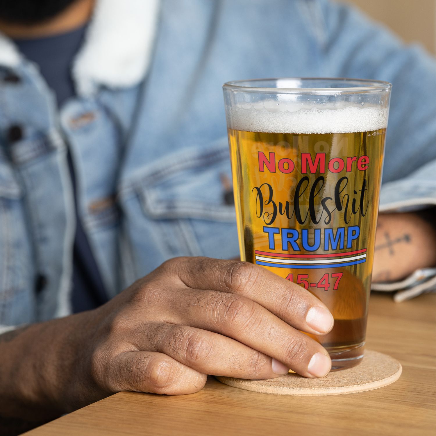 No More Bullshit Pint Glass
