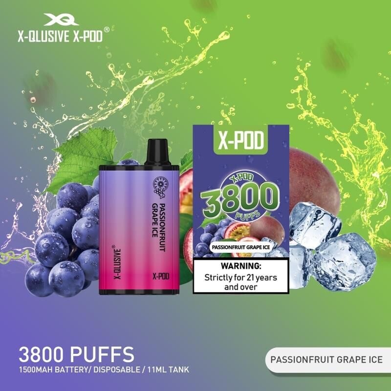 XPOD 3800 Passion Fruit Grape Ice 🍇🧊