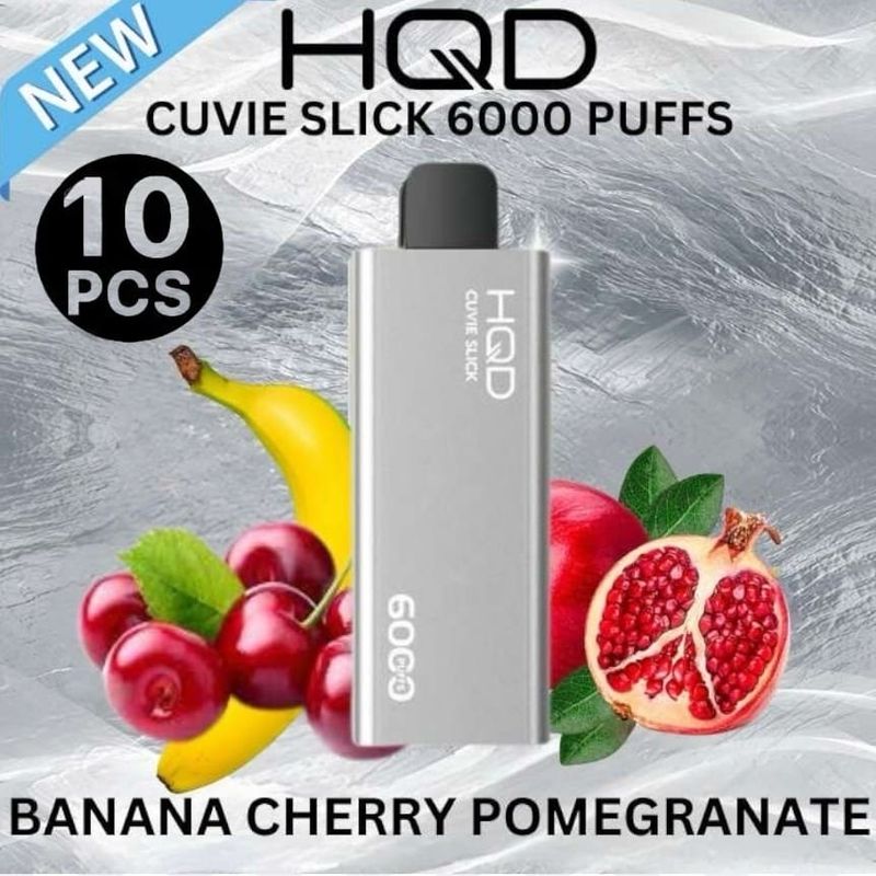 10 X Hqd Slick 6000 Banana Cherry Pomegranate