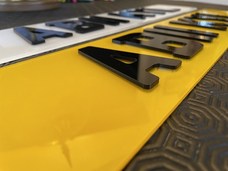 4D 3mm Registration Plates