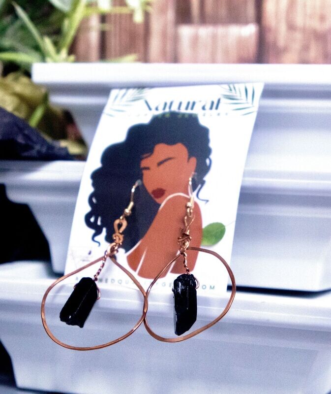 Handmade Quartz Hoop Earrings