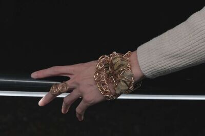 COPPER BRACELET WITH STONES