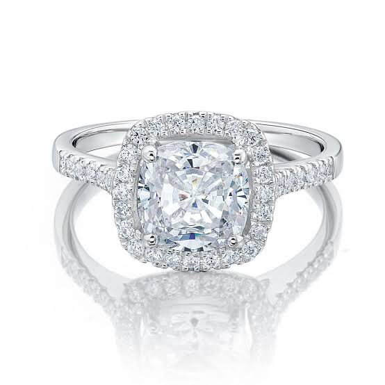 Cushion Halo Engagement Ring