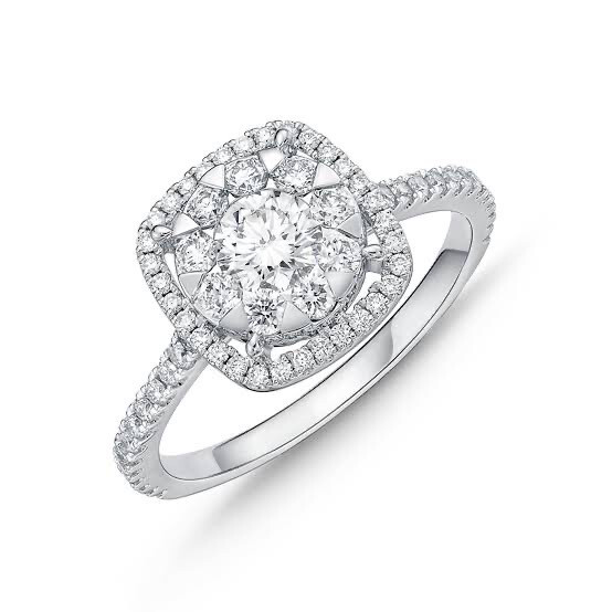 1-1/2 CT. T.W. Diamond Double Cushion Frame Engagement Ring in 10K White Gold