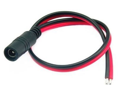 Barrel connector with wire