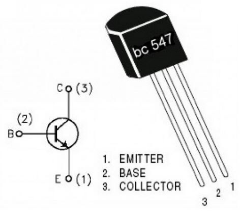 BC547 NPN Bipolar Transistor 45V 0.5A