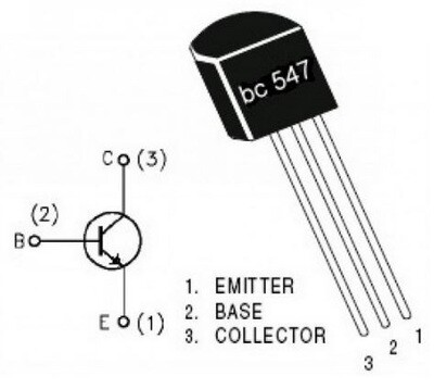 BC547 NPN Bipolar Transistor 45V 0.5A