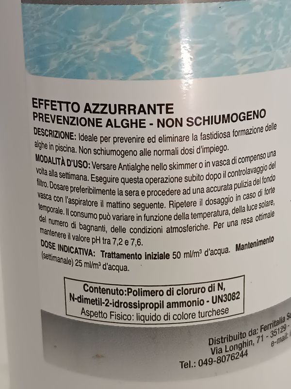 Antialghe Liquido Effetto Azzurrante Non Schiumogeno – PAPILLON 1 kg