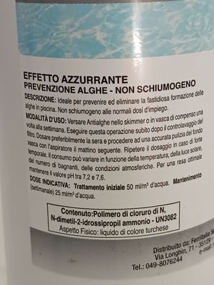Antialghe Liquido Effetto Azzurrante Non Schiumogeno – PAPILLON 1 kg