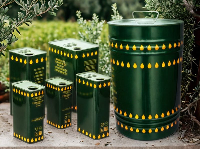 Contenitore Metallo Gruppo ASA – Fusto Verde con Goccioline Gialle