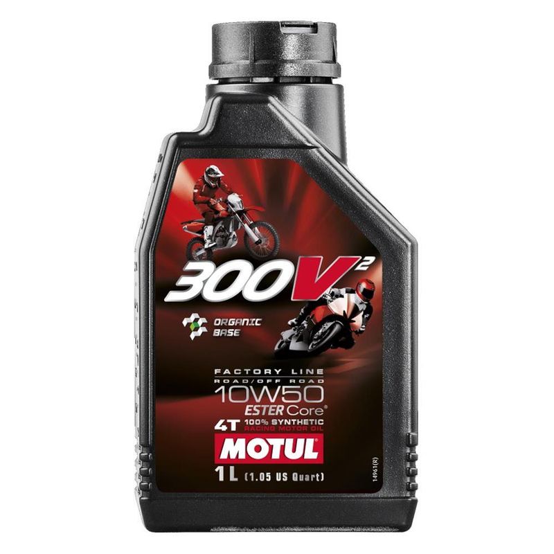 Olio motore Motul 300V² 4T Factory Line Ester Core 10W50 – 1 Litro | 100% Sintetico di Origine Organica Olio motore Motul 300V² 4T Factory Line Ester Core 10W50 – 1 Litro | 100% Sintetico di Origine Organica