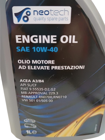 Neotech Engine Oil SAE 10W-40 – 1 Litro