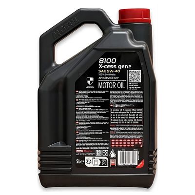 Motul 8100 X-CLEAN GEN2 5W40 – Olio motore 100% sintetico 5 litri