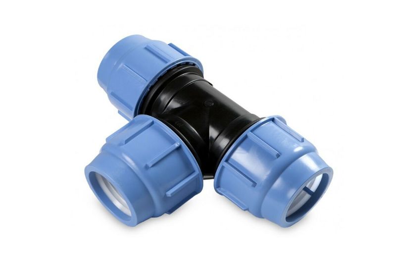 Raccordo a t tee per tubo polietilene, diametro 25x25x25