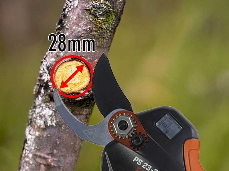 Forbice elettrica da potatura Blue Bird PS 23-28C Faster – 2×16.8V 2.5Ah + guanti antitaglio in omaggio