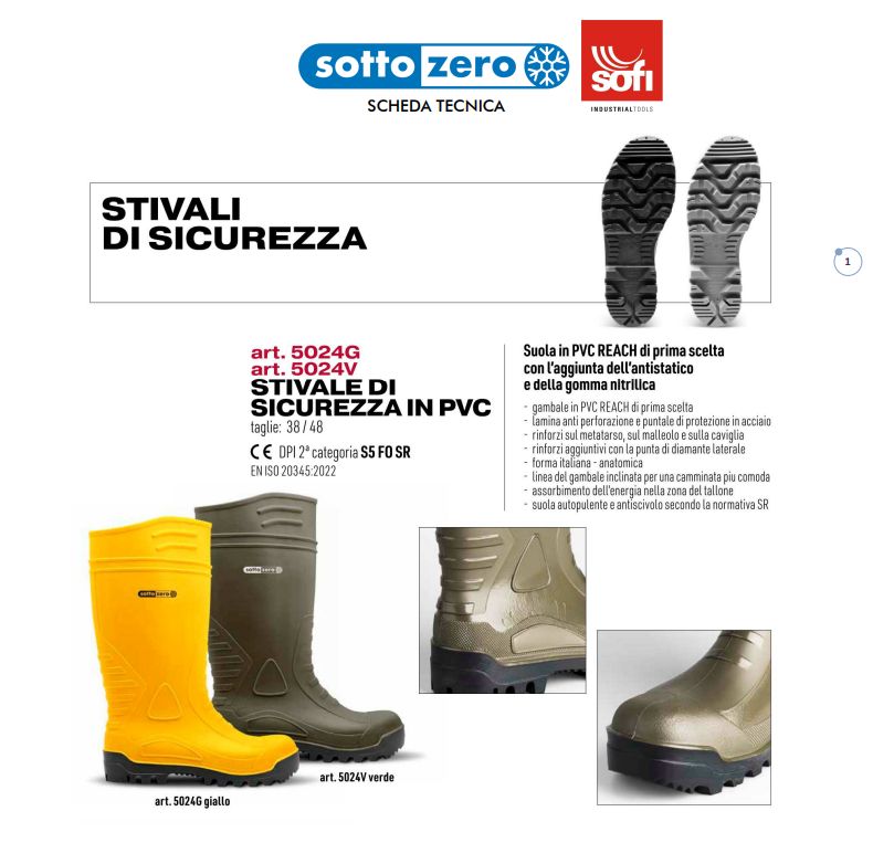 Stivale Antinfortunistico PVC Giallo S5 al Ginocchio – Puntale e Lamina in Acciaio, Suola Nera Antiscivolo SR