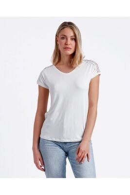 T-Shirt con spalle in pizzo